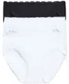 B.tempt'd By Wacoal Women's 3-pk. Inspired Eyelet Hi-leg Underwear 970319 In Basic 2 (1 Night,2 White)