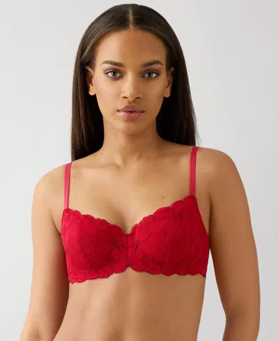 B.tempt'd By Wacoal Women's Feeling Famous Balconette Contour Bra 953309 In Chili Pepper,biking Red