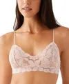 B.tempt'd By Wacoal Women's Feeling Famous Lace Bralette 910209 In Rose Smoke,white