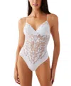 B.tempt'd By Wacoal Women's Feeling Famous Thong Bodysuit 936209 In White,froz