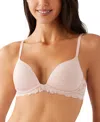 B.tempt'd By Wacoal Women's Feeling Famous Wireless Push-up Bra 956209 In Rose Smoke,white