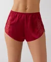 B.tempt'd By Wacoal Women's Lace Elasticated Waistband Shorty In Red