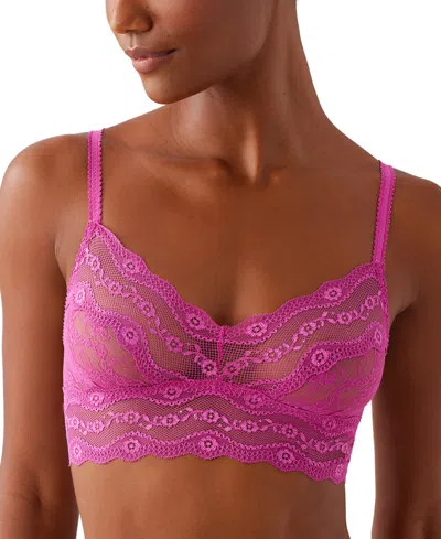 B.tempt'd By Wacoal Women's Lace Kiss Bralette 910182 In Fuchsia Red