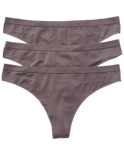 B.tempt'd Set Of 3 Comfort Intended Daywear Thong In Brown