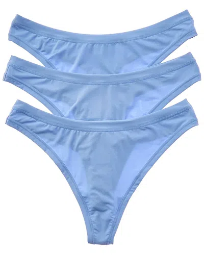 B.tempt'd Set Of 3 Future Foundation Thong In Blue