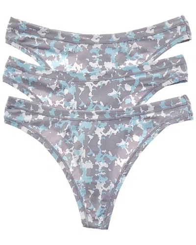 B.tempt'd Set Of 3 Future Foundation Thong In Blue