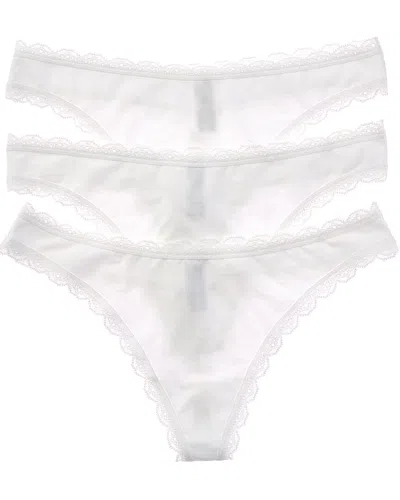 B.tempt'd Set Of 3 Inspired Eyelet Thong In White