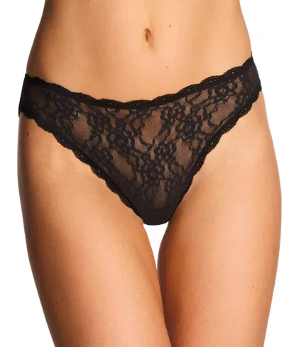 B.tempt'd Women's By Wacoal Floral Lace Moderate Coverage High-leg Panties In Black