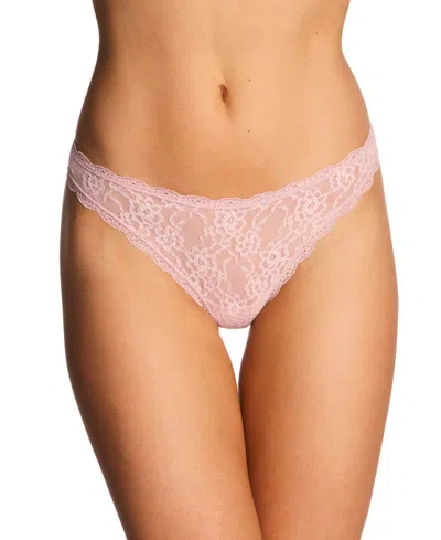 B.tempt'd Women's By Wacoal Little Coverage Floral Lace Thongs In Blush Pink