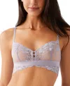B.tempt'd Women's Opening Act Lacey Sheer Lingerie Bralette 910227 In Purple