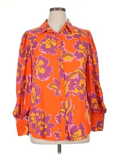 Pre-owned Btfbm 3/4 Sleeve Blouse In Orange