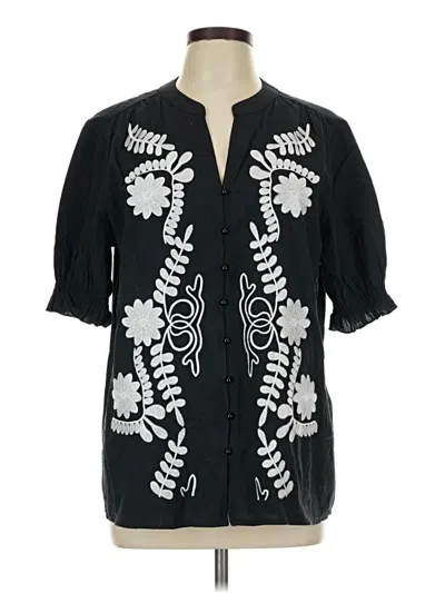 Pre-owned Btfbm 3/4 Sleeve Button Down Shirt In Black