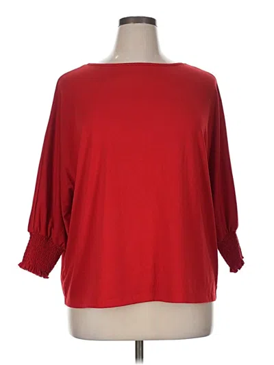 Pre-owned Btfbm 3/4 Sleeve Top Red Boatneck Tops