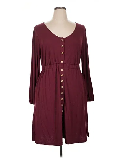 Pre-owned Btfbm Casual Dress In Burgundy