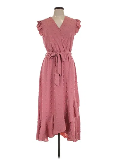 Pre-owned Btfbm Casual Dress In Burgundy