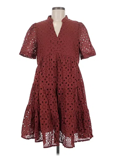 Pre-owned Btfbm Casual Dress In Burgundy