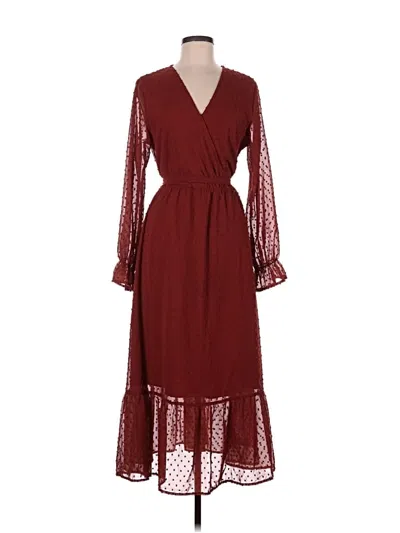 Pre-owned Btfbm Casual Dress In Burgundy