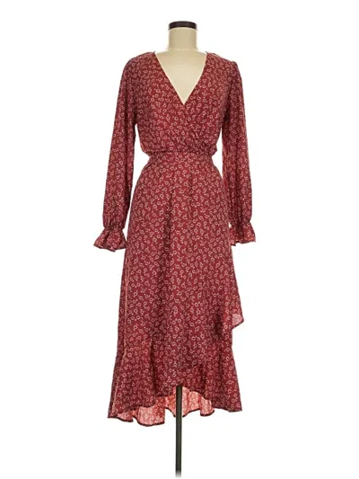 Pre-owned Btfbm Casual Dress In Burgundy