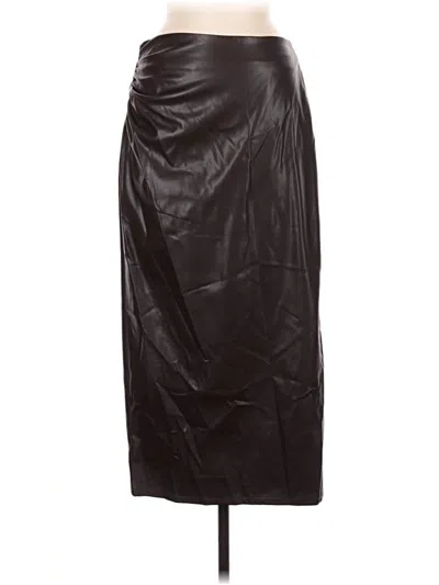 Pre-owned Btfbm Faux Leather Skirt In Brown
