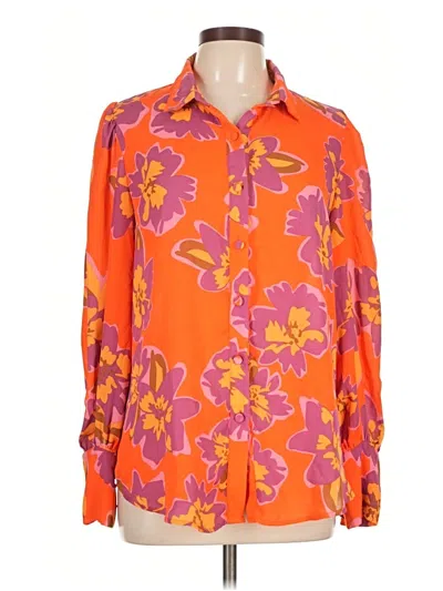 Pre-owned Btfbm Long Sleeve Blouse In Orange