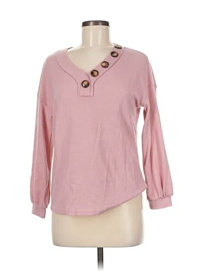 Pre-owned Btfbm Long Sleeve Henley Shirt In Pink