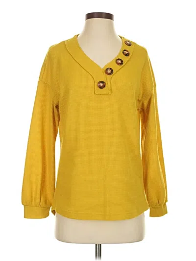 Pre-owned Btfbm Long Sleeve Henley Shirt In Yellow