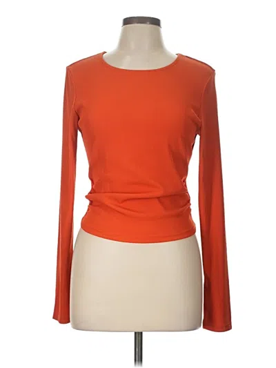 Pre-owned Btfbm Long Sleeve Top Orange Boatneck Tops