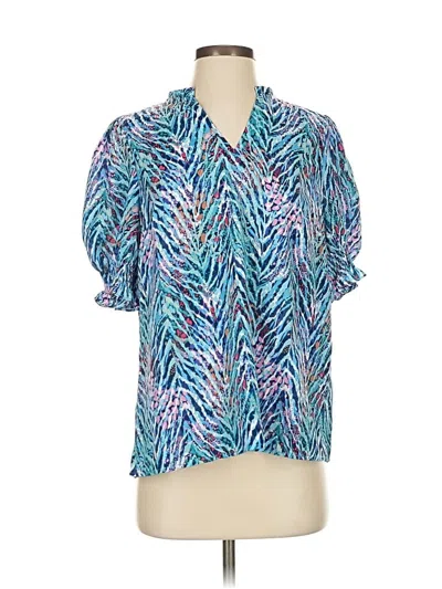 Pre-owned Btfbm Short Sleeve Blouse In Blue