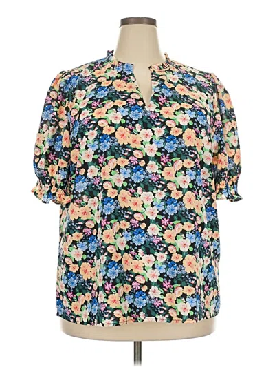 Pre-owned Btfbm Short Sleeve Blouse In Blue