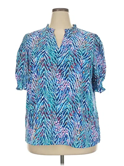 Pre-owned Btfbm Short Sleeve Blouse In Blue