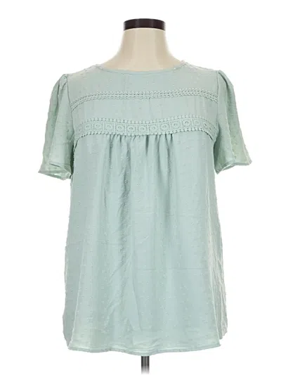 Pre-owned Btfbm Short Sleeve Blouse In Teal