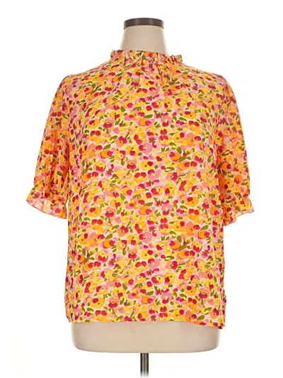 Pre-owned Btfbm Short Sleeve Blouse In Yellow