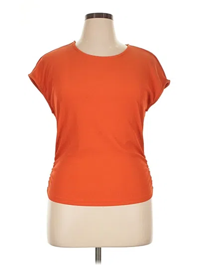 Pre-owned Btfbm Short Sleeve Top Orange Boatneck Tops