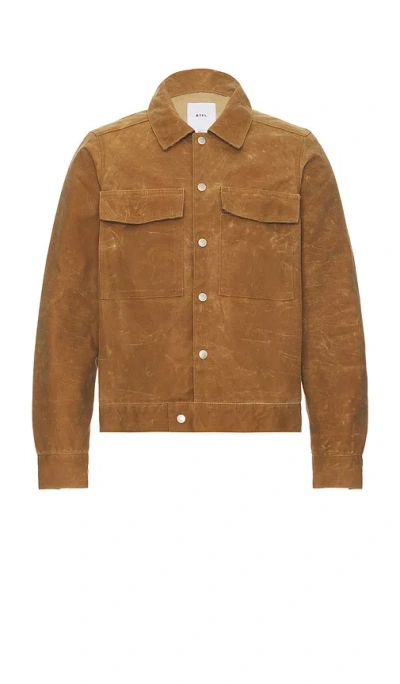 Btfl Studio Waxed Jacket In Tobacco