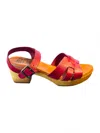 Btu By Bertuchi Women's Tiana Wooden Platform Sandal In Rojo In Multi