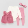 Btween Baby Girls 4-pc. Legging Set In Pink