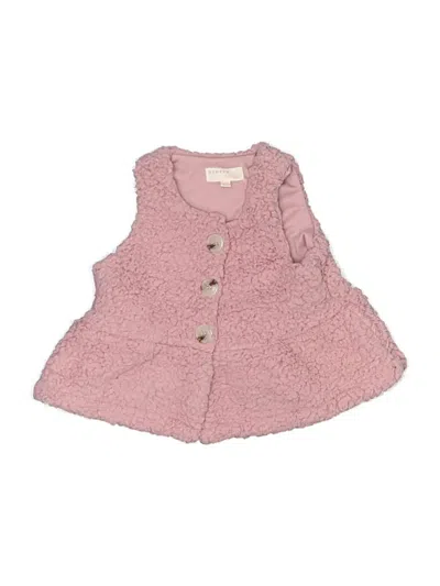 Pre-owned Btween Kids' Faux Fur Vest In Pink