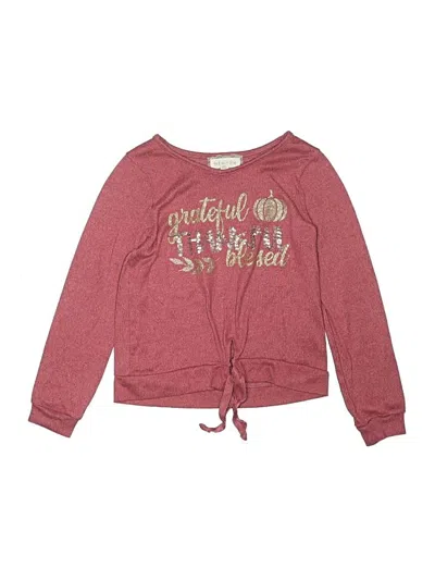 Pre-owned Btween Kids' Long Sleeve Henley Shirt In Burgundy