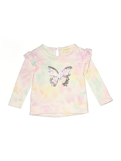 Pre-owned Btween Kids' Long Sleeve Top Pink Ruffles Neckline Tops
