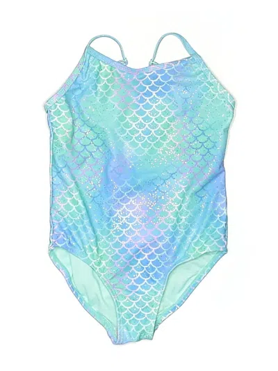 Pre-owned Btween Kids' One Piece Swimsuit In Blue