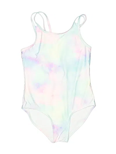 Pre-owned Btween Kids' One Piece Swimsuit In White