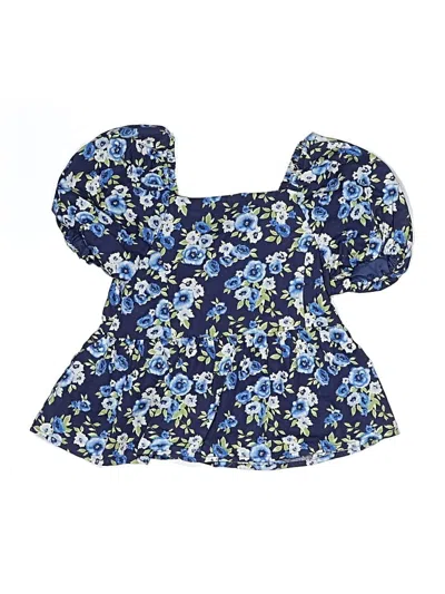 Pre-owned Btween Kids' Short Sleeve Blouse In Blue