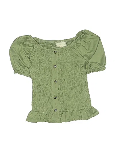 Pre-owned Btween Kids' Short Sleeve Blouse In Green