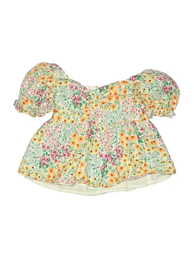 Pre-owned Btween Kids' Short Sleeve Blouse In Yellow