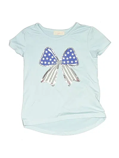 Pre-owned Btween Kids' Short Sleeve Top Blue Keyhole Neckline Tops