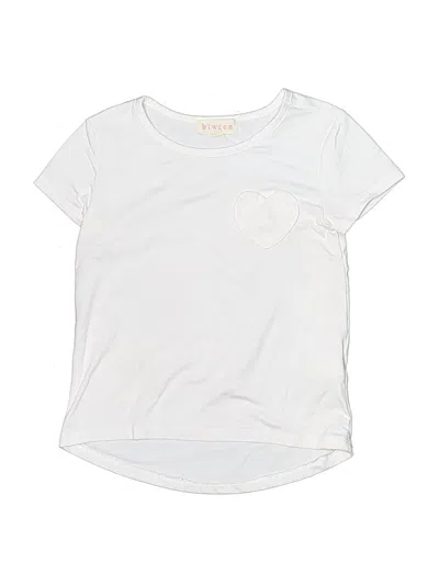 Pre-owned Btween Kids' Short Sleeve Top White Scoop Neck Tops