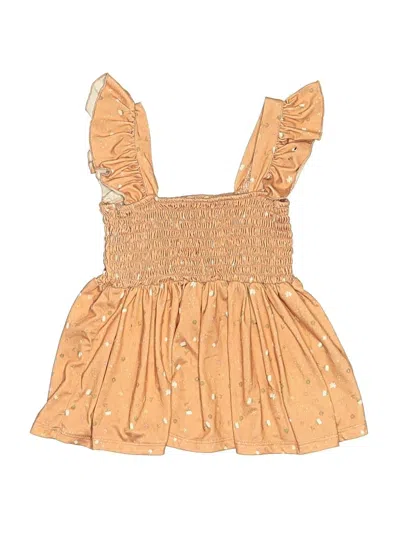 Pre-owned Btween Kids' Sleeveless Top Gold Ruffles Neckline Tops