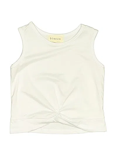 Pre-owned Btween Kids' Sleeveless Top Ivory Keyhole Neckline Tops In White