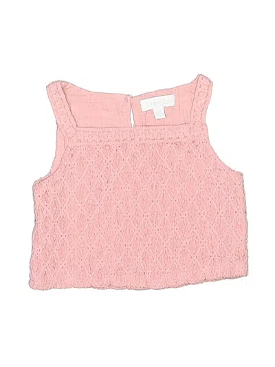 Pre-owned Btween Kids' Sleeveless Top Pink Square Neckline Tops