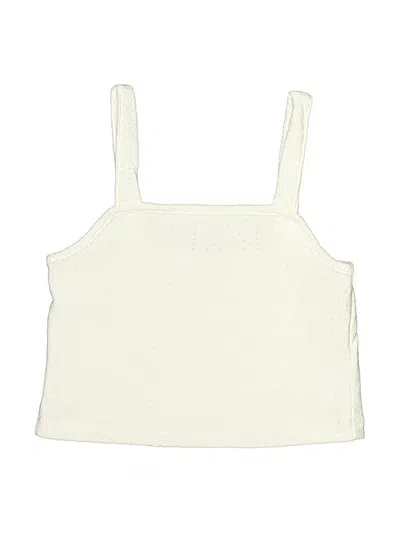 Pre-owned Btween Kids' Tank Top Ivory Square Neckline Tops In White